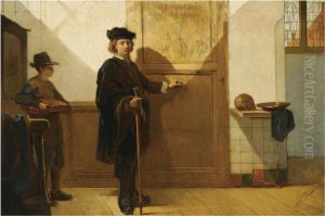 Rembrandt On His Way To The Anatomical Lesson Of Dr. Tulp by Christoffel Bisschop