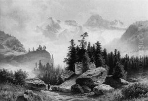 Partie Im Hochgebirge by Theodor (Wilhelm T.) Nocken