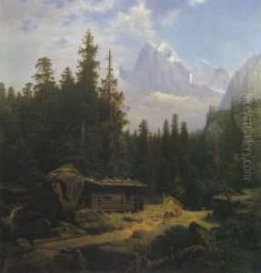 Sommerliche Alpenlandschaft by Theodor (Wilhelm T.) Nocken