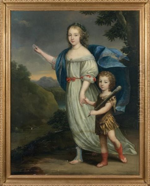 Portrait De Jeune Femme Avec Son Fils En Hercule - view 1