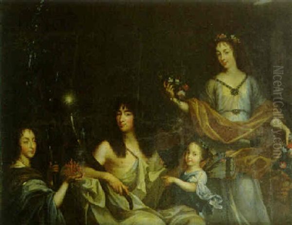 Portrait Du Duc D'orleans En Neptune Avec Sa Famille - view 1
