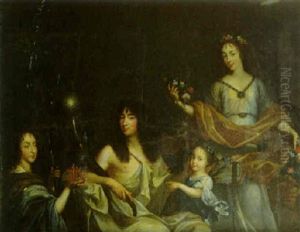 Portrait Du Duc D'orleans En Neptune Avec Sa Famille by Jean Nocret