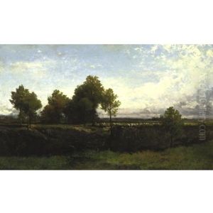 Shepherd And His Sheep At Rest by Charles-Joseph Node