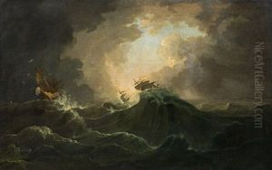 Schiffe Im Sturm by Noel, Alexandre Jean