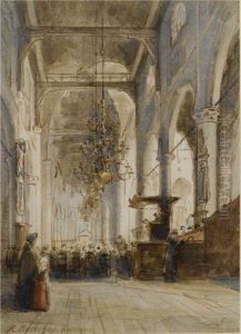 A Church Interior, Rotterdam by Richard Bisschop