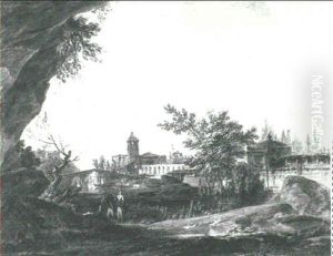 A River Landscape With A Church And Other Buildings On The Opposite Shore A River Landscape With A Church And Other Buildings On The Opposite Shore