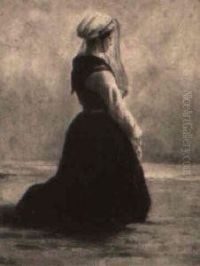 Die Witwe (trauernde Fischersfrau) by Gustave Joseph Noel