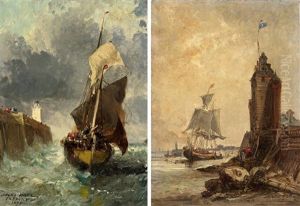 Zwei Marinen by Jules Achille Noel
