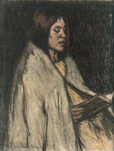 Ernstige Lectuur: A Girl Reading A Book by Suze Robertson