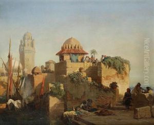 Scene Orientale Sur Le Bosphore