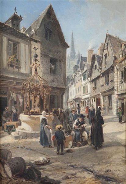 Place De Ville Animee (quimper ?) - view 1