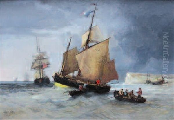 Barques De Peche Devant Les Falaises Du Treport - view 1