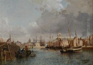 Harbor View, Fecamp by Jules Achille Noel