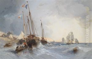 Sturmische See by Jules Achille Noel