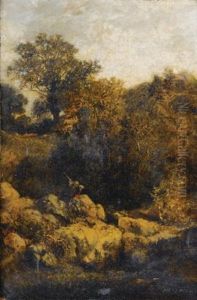 Chasseur Dans Un Paysage by Jules Achille Noel