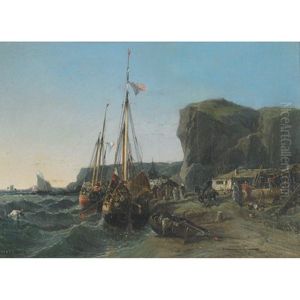 Return Of The Fishing Boats by Jules Achille Noel
