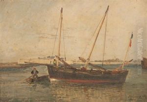 Pecheurs A Port Louis by Jules Achille Noel