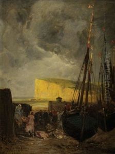 Le Treport, Coin Du Port by Jules Achille Noel