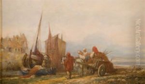 Barque Sur La Greve by Jules Achille Noel