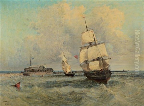 Calais, Voilier Anglais Devant L'embarcadere - view 1