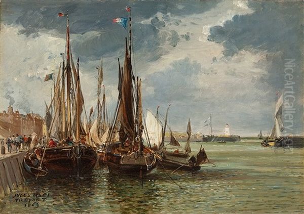 Segelboote Im Hafen Von Treport - view 1