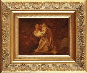 St. Bruno Prenant L'habit Monastique by Jules Achille Noel