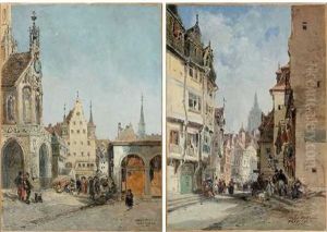 Vue De Nuremberg (+ Vue De Francfort; Pair) by Jules Achille Noel