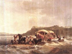 Bateau Dans La Tempete by Jules Achille Noel