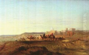 Le Passage Des Caravanes by Jules Achille Noel