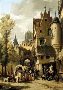 Rue Animee by Jules Achille Noel