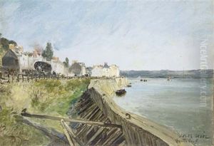 Les Bords De Seine A Quillebeuf - Une Esquisse Les Bords De Seine A Quillebeuf - Une Esquisse