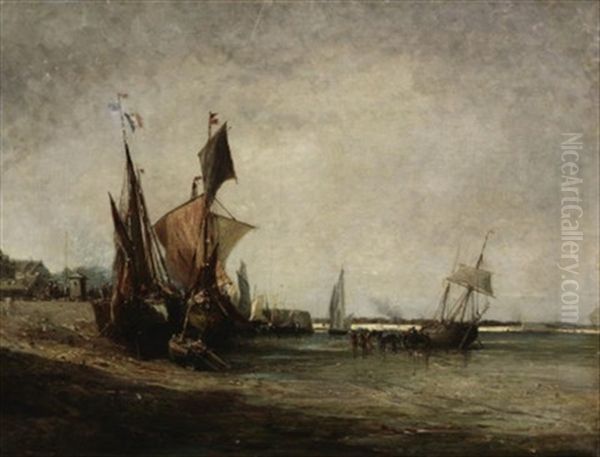 Bretonischer Hafen Bei Ebbe - view 1