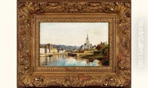 Le Fleuve Laita Et L'eglise Sainte-croix A Quimperle