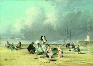 Le Treport, Enfants Faisant Des Pates