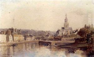 Le Fleuve Laita Et L'eglise Sainte-croix A Quimperle