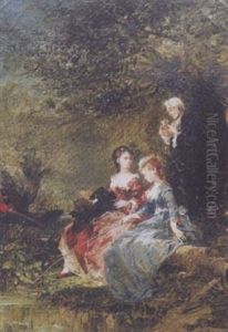 Scene Galante by Jules Achille Noel