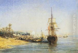 Debarquement Sur Un Rivage Oriental by Jules Achille Noel