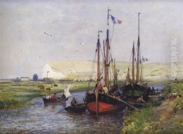 Embarcation Sur Une Riviere Au Treport - view 1