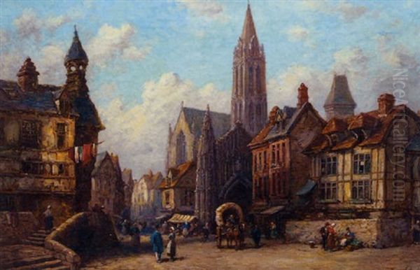 A Continental Town Scene - view 1