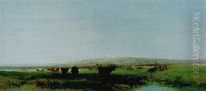 Paturages En Morbihan by Jules Achille Noel