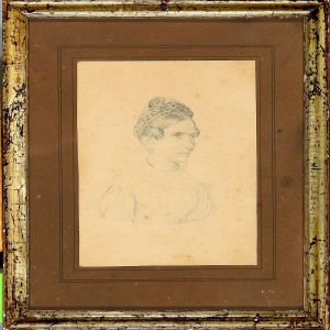 A Portrait Of Amalie Moller by Hermann Wilhelm Bissen