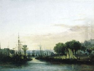 Le Port De Rouen by Jules Achille Noel