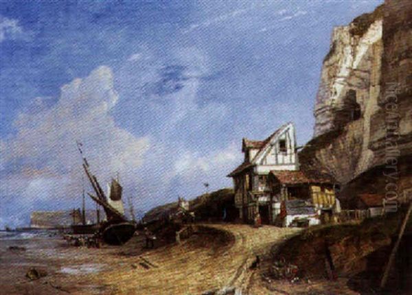 Fecamp, Pecheurs Sur Le Rivage - view 1