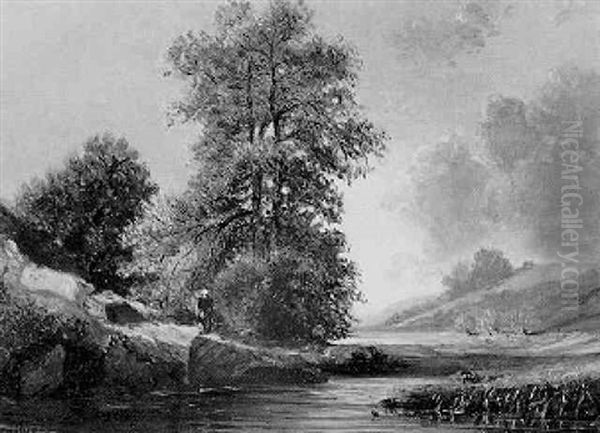 Promeneur Au Bord D'une Riviere - view 1