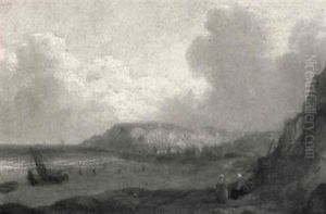 Bretonische Kuste Unter Aufziehenden Wolken by Jules Achille Noel