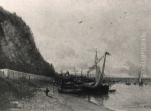 Fischerboote Am Strand by Jules Achille Noel