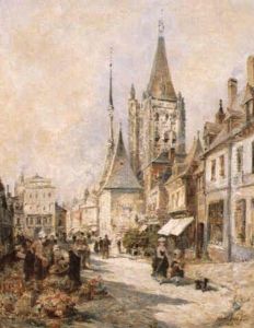 Le Marche Aux Fleurs De L'aigle by Jules Achille Noel
