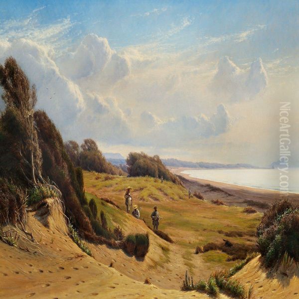 Hunters In The Sand Hills At A Danish Coast - view 1