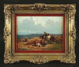 Rast Nach Der Ernte Am Starnberger See by Julius Noerr