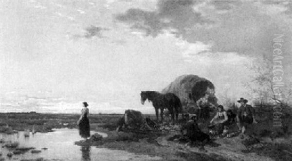 Lagernde Bauernfamilie Am Dachauer Moos - view 1